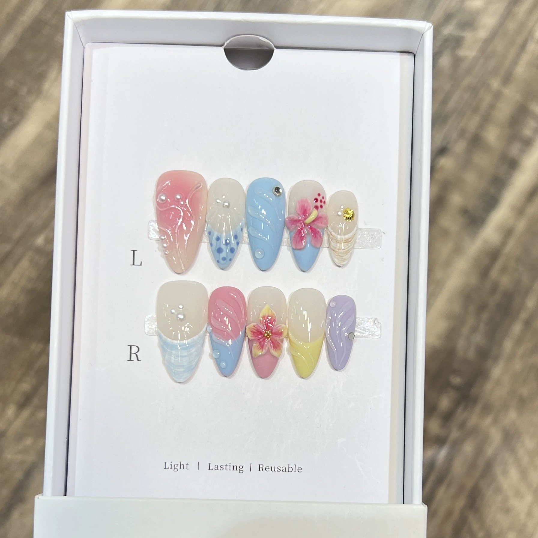 Pressed Flower Art - 10 faux ongles à presser faits