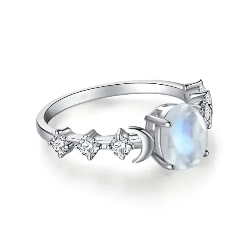 Bague ovale en pierre de lune, - Custom Night Sky avis et prix