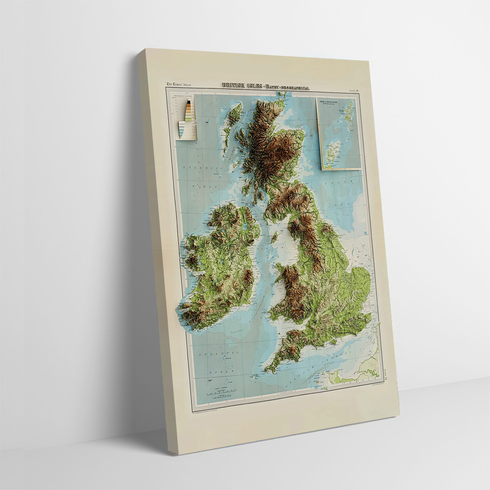 Carte en relief 3D des îles br - Custom Map Poster avis et prix