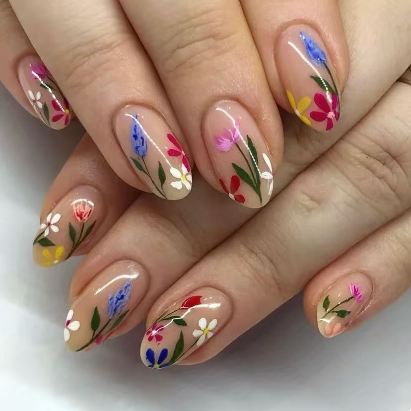 24 pièces simples amande ongle - Pressed Flower Art avis et prix