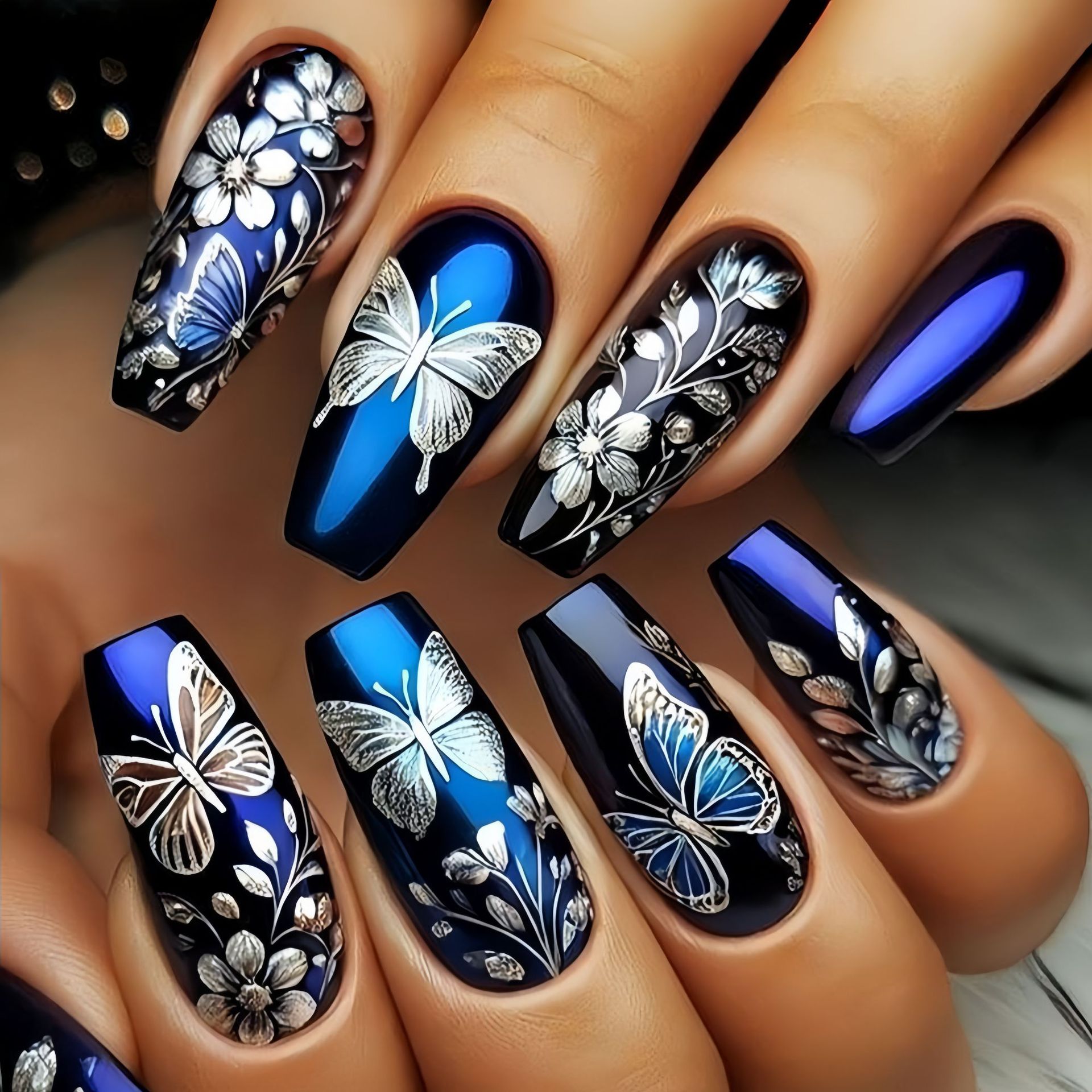 Faux ongles mi-longs pour femm - Pressed Flower Art avis et prix