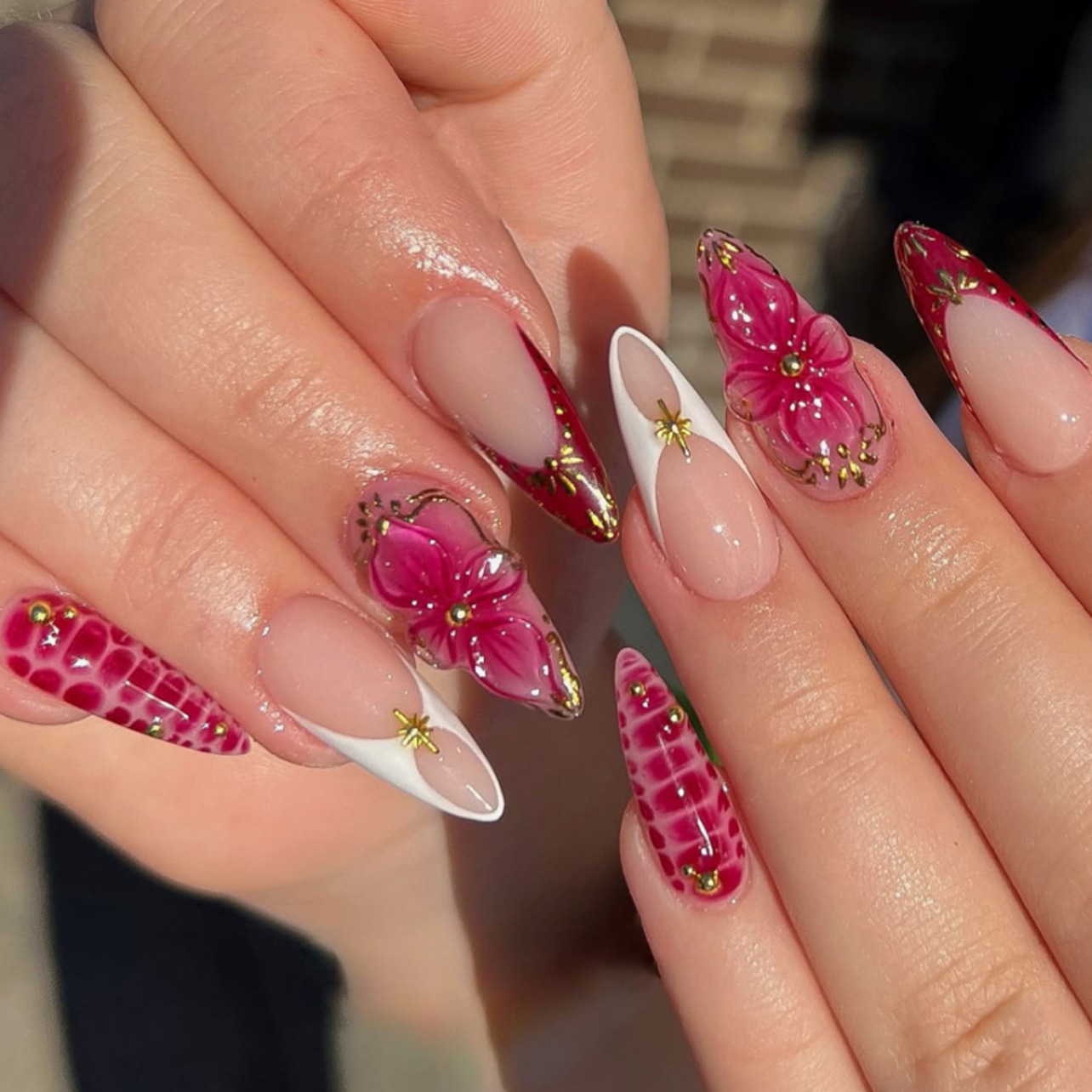 24 faux ongles amande prêts à  - Pressed Flower Art avis et prix